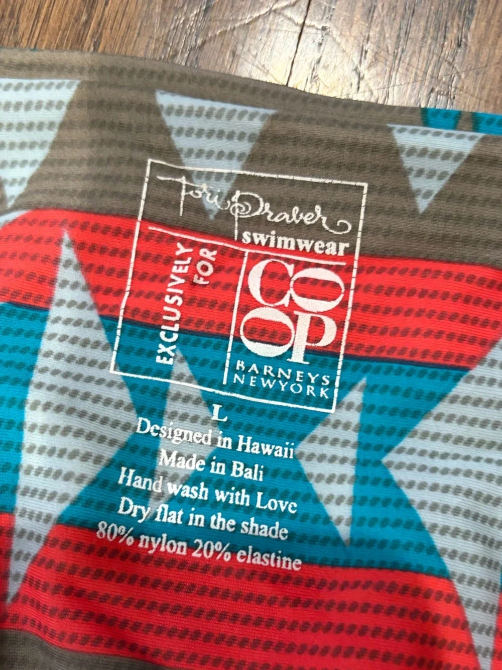 New Tori Praver Swimwear for Scoop Turquoise & Coral Tribal Bikini size large